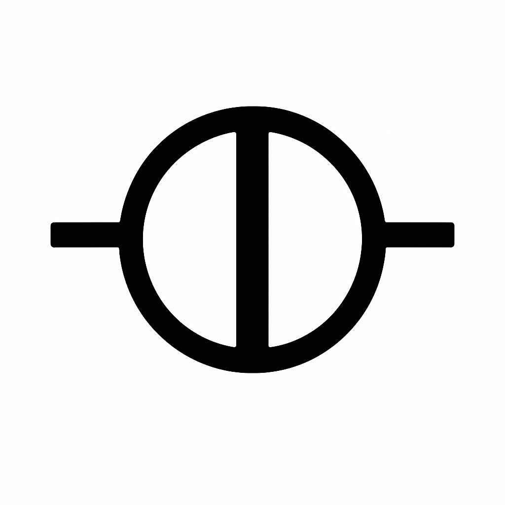 Black livestock brand design of a bold circle with a solid dot centered inside, drawn in simple black and white style